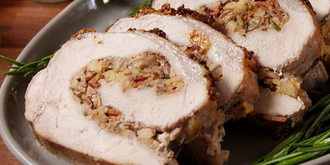 Apple Sage & Rosemary Stuffed Pork Loin Roasts